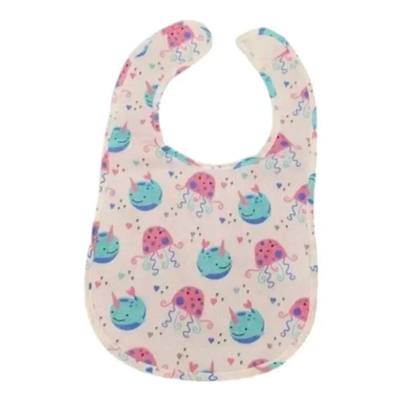 Jellyfish 5 pack Waterproof Bib Set Baby Girl Gift Set Essentials For Feeding - Picture 4 of 7